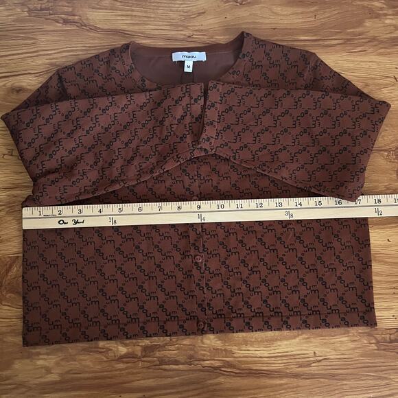 Miaou The Cardi Cropped Cardigan In Mocha Size M - Picture 8 of 10